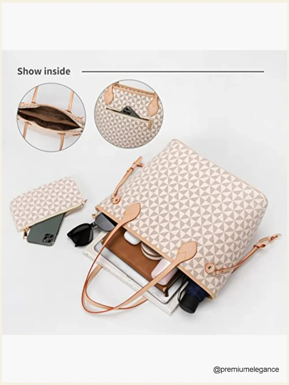 Designer Fashion Satchel Shoulder Bag Set with Wallet